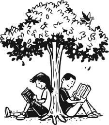 Kids reading under a tree